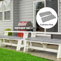 Outsunny Cojín para Banco de 2 Plazas 110x48x8 cm Cojín Rectangular para Interiores y Exteriores Lavable con 8 Puntadas y Asiento Cómodo para Sillas Sofás Gris - details 1