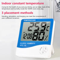 Medidor De Temperatura Y Humedad Digital HTC-1 HTC-1S Estación Meteorológica Con Reloj Para Interior Y Exterior Hygrometer - details 5