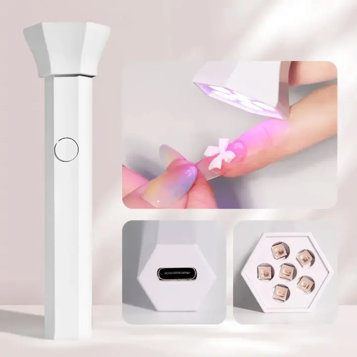 Lámpara LED UV Para Secado De Uñas Portátil Recargable Con Luz De Flashlight Herramienta De Curado Para Polvos De Gel - 1