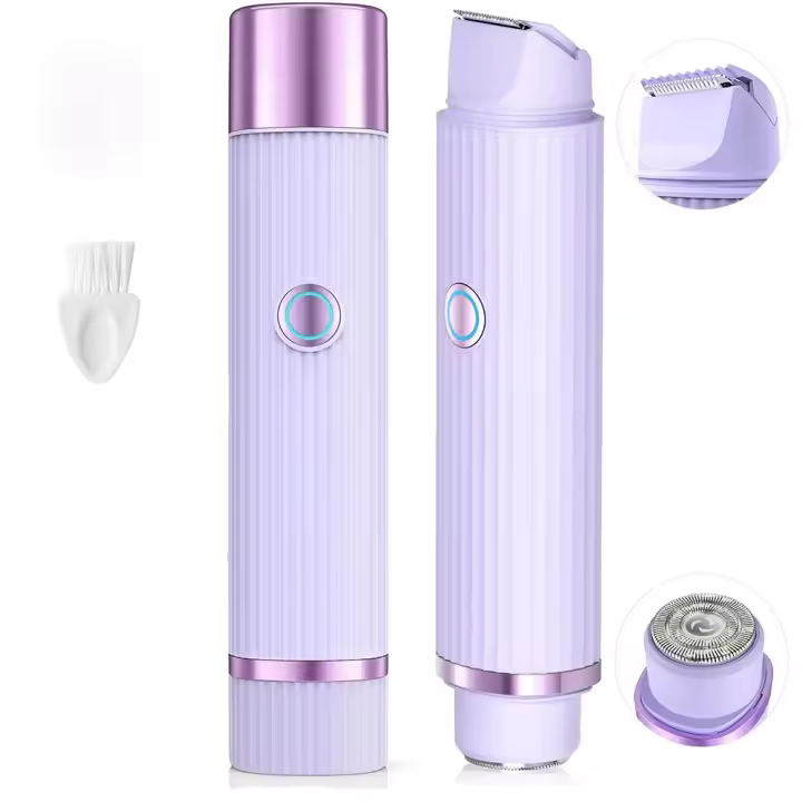 Afeitadora Eléctrica Mujer- 2 en 1 Impermeable Depiladora Mujer Zona Intima Inalámbrica Recortadora Mujer Zona Intima para Depilación Facial Sin Dolor de Bikini, Axilas, Piernas y Rostro - 1
