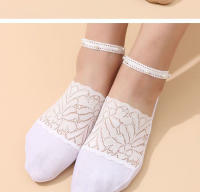 4 Pares De Calcetines De Barco Para Verano Calcetines Cortos Translúcidos Con Encaje Para Mujer Moda Y Trendy - details 12