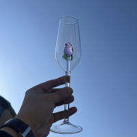 Vaso De Champán Creativo 3D Rosa De Vidrio Con Rosas Incorporadas Para Vino Tinto Y Blanco Vaso De Bebida Goblet Regalo Lindo Para El Día De San Valentín - details 10