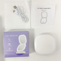 Espejo De Maquillaje Portátil Foldable Con 2 Caras Y Luz LED 3 Colores Toque Compacto 5X Magnificación Para Viajes - details 10