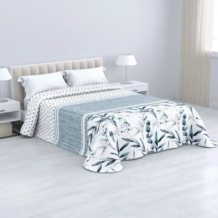 KYTZIAS - Colcha Bouti Verano Estampada para camas de 90, 105, 135 y 150 cm. Colcha de Verano Poliéster. Bouti Reversible liso o estampado. Colcha fina y ligera. No incluye fundas de cojín. - 1