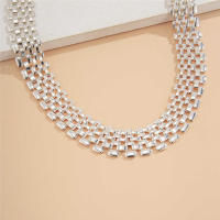 Collar De Cadena Gruesa Cubana Exagerada Para Mujeres Y Hombres Color Plata De Alta Calidad Joyería De Cuello Estilo Steampunk - details 8