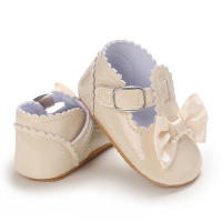 Zapatos De Princesa Para Bebé Niña En Lace Blanca Mocasines Con Lazo Y Borde Antideslizante De Goma Primera Calzado Para Caminar - details 99