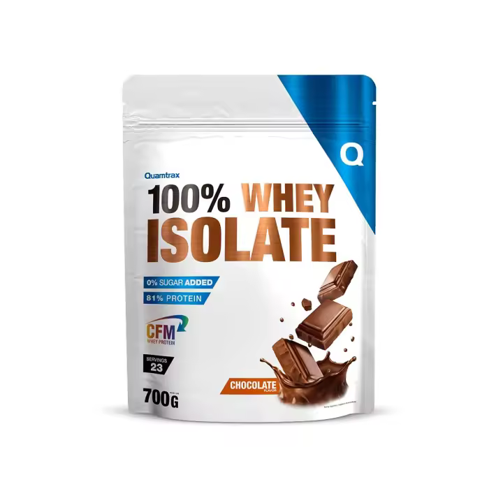 100% Whey Isolate - Proteína aislada de rapida absorción, baja en carbohidratos y grasas. Sin lactosa. QUAMTRAX Protein - 1