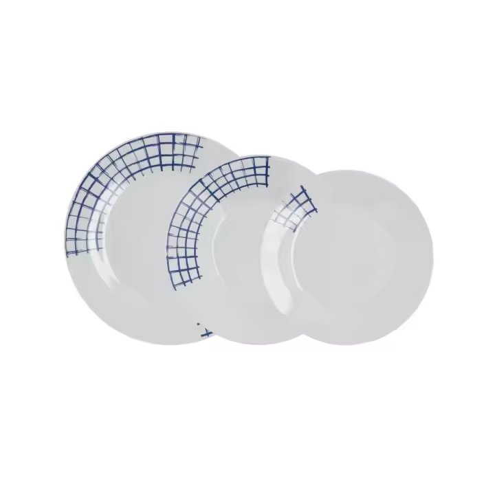 Vajilla Kansas Quid 18 piezas 6 servicios porcelana - 1