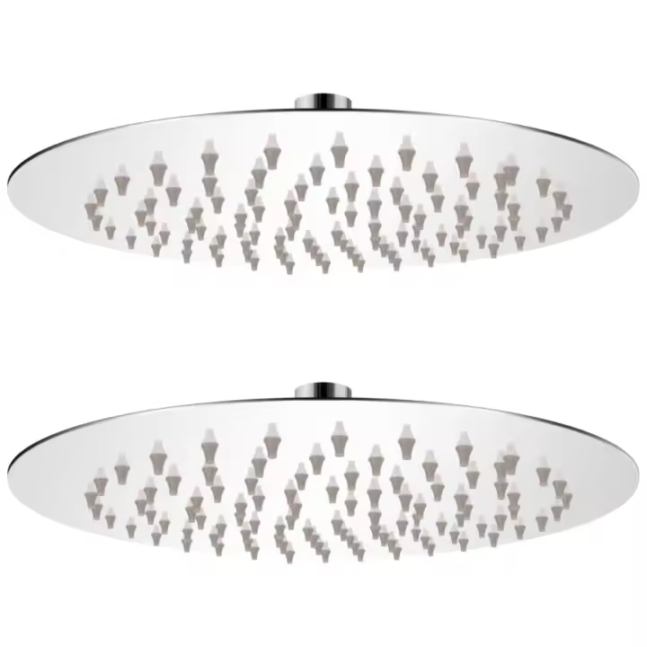 vidaXL Cabezal de ducha efecto lluvia 2 uds acero inoxidable Ø 20 cm - 1