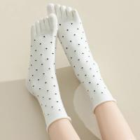 3 Pares De Calcetines De Dedos Para Mujer Con Patrón De Puntos Calcetines De Algodón De Alta Calidad De Media Pierna Con Dedos Separados - details 2