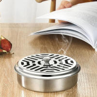 Soporte Para Hachís De Acero Inoxidable Caja De Mosquitos Con Tapa Bandeja Redonda Para Mosquitos Fáciles De Limpiar Suministros Anti-mosquitos - details 1
