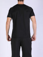 Camiseta Deportiva Para Hombres Secado Rápido Transpirable Suéter Casual Cuello Redondo Manga Corta Adecuada Para Gimnasio Y Correr Al Aire Libre - details 11