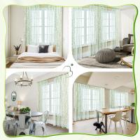 Conjunto De Cortinas De 2 Paneles Translúcidas Blancas Con Hojas Para Sala De Estar Y Dormitorio Material De Poliéster 100% - details 3