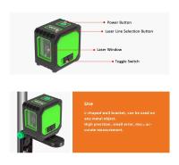 Nivel Laser HILDA 2 Líneas Recargable Por USB Mini Nivel Laser Auto Nivelado Con Láser Verde Rayos Horizontales Y Verticales - details 2