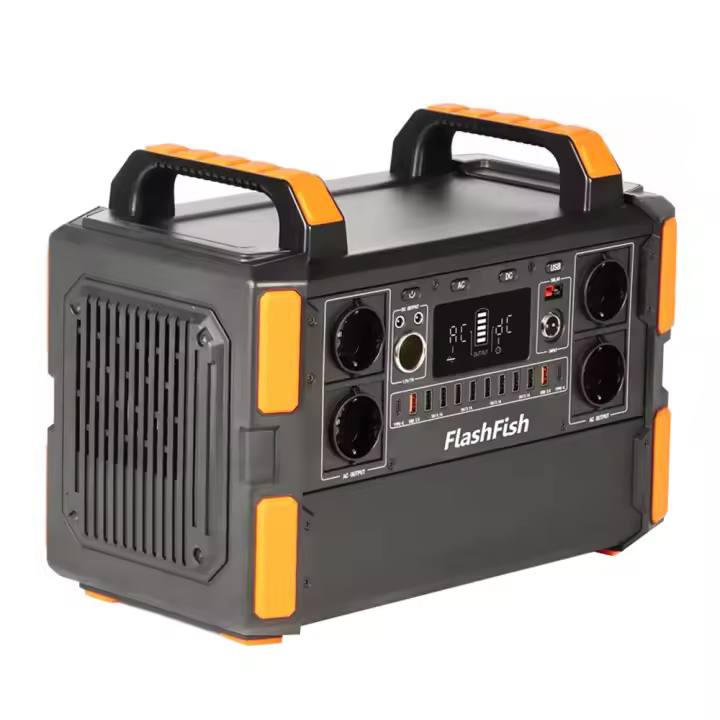 Flashfish F132 1041.6Wh 1000W Estación de energía portátil, generador solar de batería LiFePo4, toma de corriente alterna de 230V, 19 salidas, múltiples medidas de seguridad, ventiladores de enfriamiento incorporados - 1