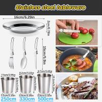 Juego De Cocina Para Camping LISM 2-3 Personas Sartenes Antideslizantes Viaje Picnic Teapot Conjunto De Ollas De Aluminio Plegable - details 5