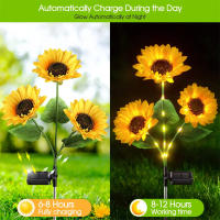 Lámpara Solar IP65 Impermeable Para Exterior Iluminación LED En Forma De Girasol Decorativa Para Jardín Camino Paisaje - details 4