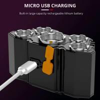 Linterna Frontal LED 5 Luces Recargable Por USB Para Camping Pesca Emergencias Buscaminos Luz Fuerte Exterior Nocturna - details 3