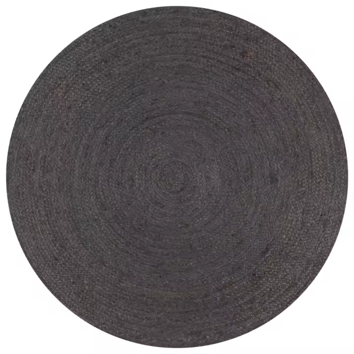 vidaXL Alfombra de yute tejida a mano redonda 90 cm Color Gris,  Gris oscuro,  Verde oliva y mas Alfombras de área  Alfombra de Piso para Sala de Estar Dormitorio Habitación Salón - 1