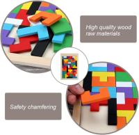 Rompecabezas de Tetris de madera, 40 piezas, juguete de inteligencia para niños, caja de rompecabezas, juego de construcción, regalo educativo para niños y niñas. - details 3