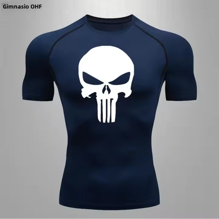 Camisa De Compresión Para Hombre Fitness Gimnasio Ropa Deportiva Transpirable Secado Rápido Anti Sudor Guardia Contra Arrugas Camiseta Deportiva Para Ciclismo Entrenamiento Correr - 1