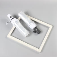 Paraguas plegable a prueba de viento para hombres y mujeres, apertura y cierre automático, compacto y resistente, paraguas plegable transparente, paraguas transparente de tres pliegues totalmente automático - details 0