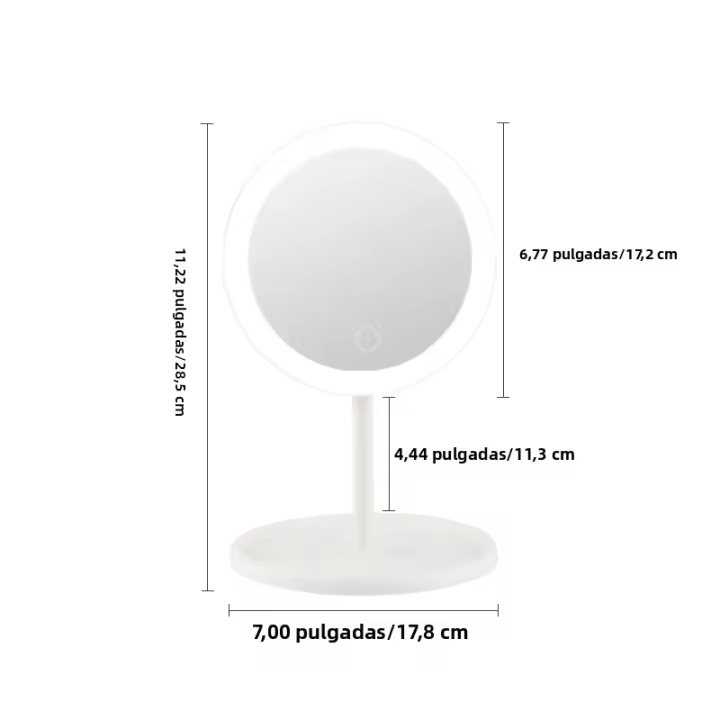 Espejo De Maquillaje LED Con Funciones De Rotación Dimmer Y Memoria USB Iluminación Ajustable Para Belleza Y Estética - 1