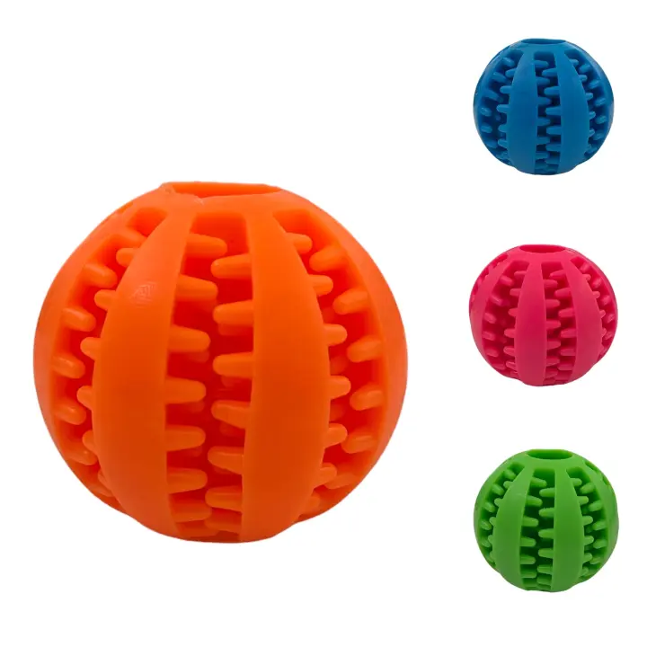 Juguete de Bola Perro ,Pelota de caucho natural para Perros colores aleatotio,Bola de Limpieza de Dientes,Bolas Juguetes Interactivos para Morder Perro,Pelota Perro Indestructible,Pelota Elástica Entrenamiento Perro,Bolas de Goma Pelota Elástica - 1
