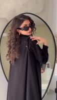 Abaya Larga Para Mujer Estilo Casual Kaftan Comercial Color Sólido Vestido Musulmán Vestidos Largos Ajuste Suave Manga Luces Suéter De Poliéster Oficina Lady - details 1