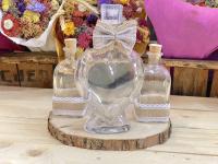 Set de 4 piezas para Ritual de la arena - Jarrones en forma de corazón con lazo de arpillera, rodaja de madera, jarrones de cristal - regalos para bodas - details 4
