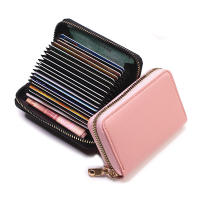 Cartera De Tarjetas De Negocio Para Hombres Y Mujeres En Gris PU Cuero Protegido Monedero Con Cierre De Cremallera 20 Espacios Para Tarjetas - details 26