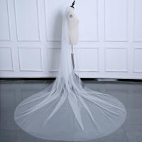 Velo De Novia Blanca Imitación De Oso Pardo 3 Metros Catedral Un Capa Largo Borde Corte Mujer Vestido De Novia 2024 - details 2