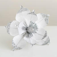 Flores Artificiales De Glitter 20cm Cabezas De Flor Magnolia Con Lentejuelas Para Decoración De Mesa En Vaso Y Fiestas Cumpleaños Bodas - details 8