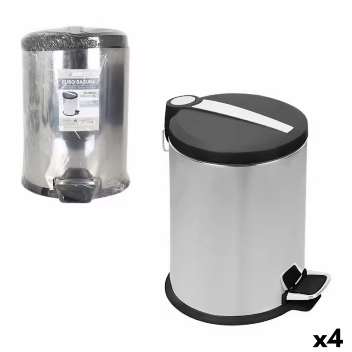 Cubo de basura Confortime Plateado Metal 4 Unidades 9 L 23 x 33 cm (23 x 23 x 33 cm) - 1