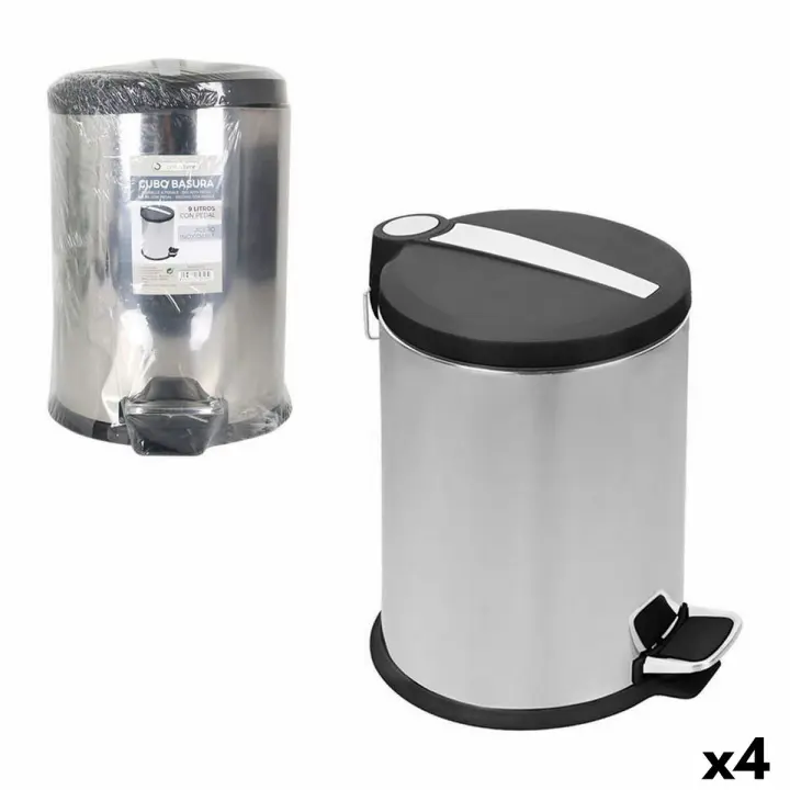 Cubo de basura Confortime Plateado Metal 4 Unidades 9 L 23 x 33 cm (23 x 23 x 33 cm) - 1