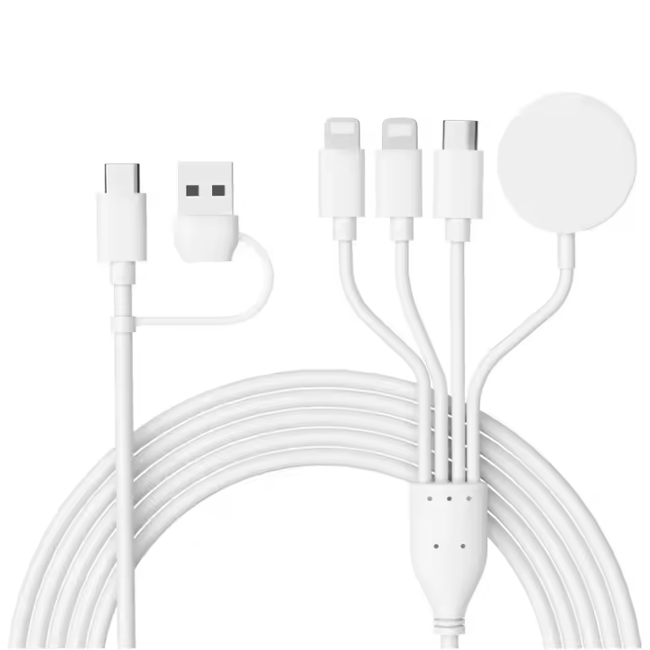 Cable De Carga Multifuncional 4 En 2 Para Apple Watch Compatible Con iPhone 15 14 13 iWatch Series USB C Cable De Viaje - 1