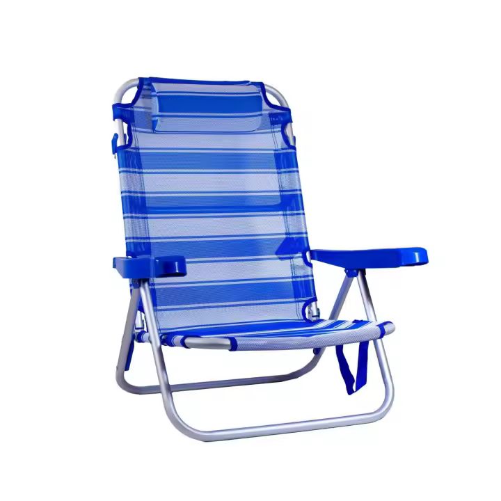 SUN & SURF Silla Classic de Playa Plegable con 5 Posiciones, Reclinable 180°, con Cojín, Ultraligera y Estable, Fácil de Transportar como un Bolso - 1