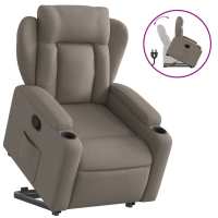 vidaXL Sillón reclinable elevable de tela Gris claro, Gris oscuro, Negro Sillon Dormitorio Sillon Comodos Silla Relax Sillón Sofá - details 2