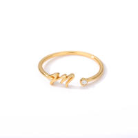 Anillo Inicial A-Z Para Mujer Acero Inoxidable Ajustable Abierto Anillo De Boda De Moda 2024 Color Oro Accesorios De Joyería Para Parejas Regalo - details 17