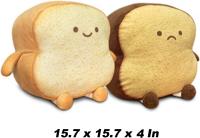 Almohada en rebanadas de pan tostado, almohada de sudadera con forma de Pan, cojín de sofá de comida de pan tostado suave con Expresión facial, Muñeco de Plush de Juguete - details 4
