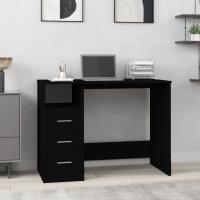 vidaXL Escritorio cajones madera contrachapada 102x50x76 cm en color Negro/Roble ahumado/Roble artisan y más | estructura resistente ideal para salón dormitorio o estudio - details 0