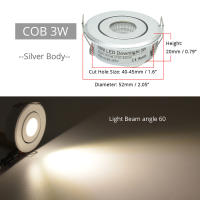 Mini LED Downlight COB 3W Luz De Punto Para Techo DIY Estrella Armario Iluminación Cut Home 40-45mm AC85-265V Aluminio Fuente De Luz - details 1