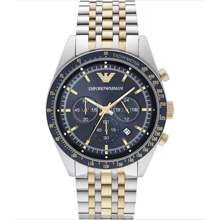 Emporio Armani Reloj hombre AR8030, con calendario, Incluye Caja Original, Diámetro: 46MM - 1