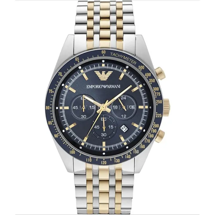 Emporio Armani Reloj hombre AR8030, con calendario, Incluye Caja Original, Diámetro: 46MM - 1