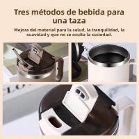 Taza De Café Aislada De Acero Inoxidable 304 Con Tapabocas Y Pajita Taza De Té Con Infusor Para Bebidas Como Agua Leche Jugo Y Café Para Uso Doméstico - details 6