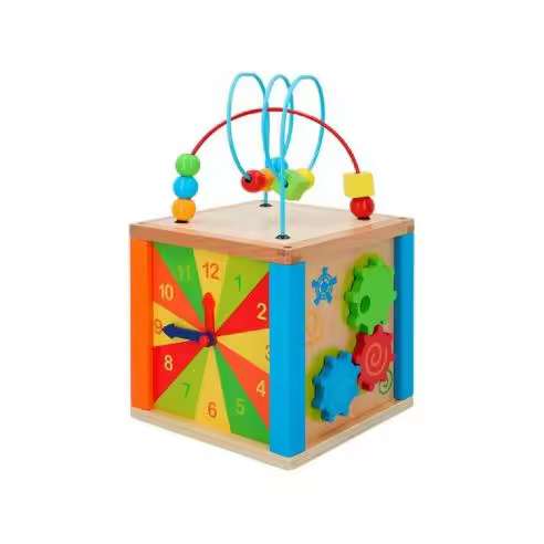 CUBO ACTIVIDADES MADERA COLOR BABY Raíz PRIMERA INFANCIA JUGUETES DE MADERA Todos los juguetes JUGUETES EDUCATIVOS - 1
