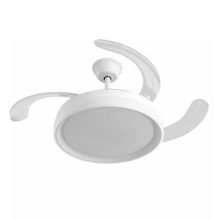 Ventilador de techo con luz LED 70W Blanco, 3 tonalidades, aspas retráctiles, 6 velocidades, control remoto, memoria, temporizador, silencioso y bajo consumo. - 1