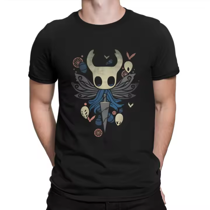 Camiseta De Algodón Puro Para Hombre Juego Hollow Knight Diseño Cool Camiseta De Manga Corta Estampada O-Neck Regalo Ideal Para Cualquier Ocasión - 1