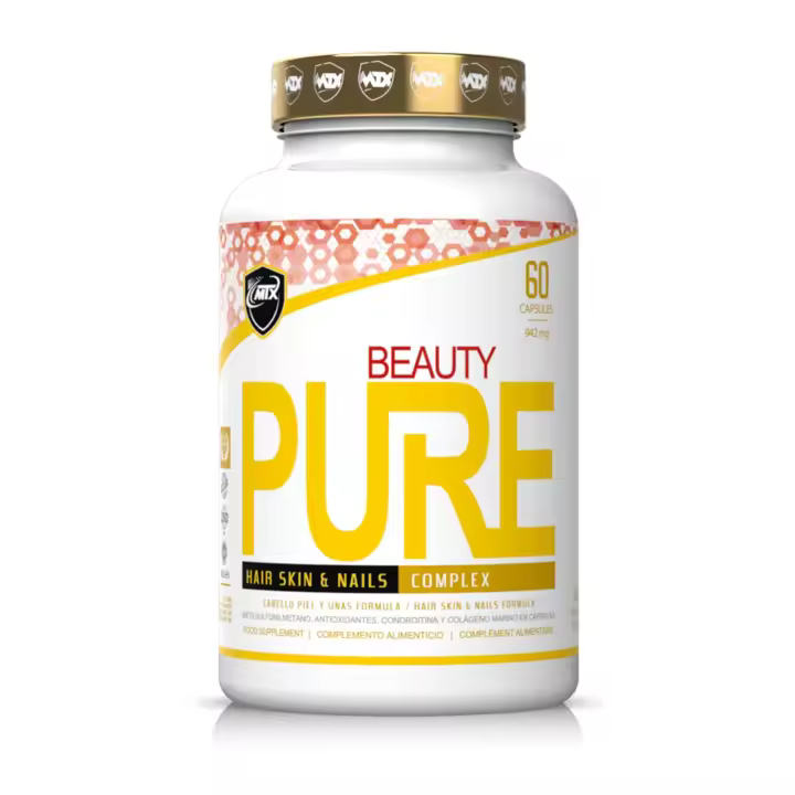 BEAUTY  by MTX PURE  60caps /942mg - Matriz de nutrientes PREMIUM de fitoextractos, antioxidantes, vitaminas y minerales que benefician la salud de la piel, el cabello y uñas. - 1