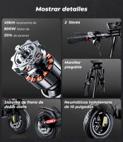 Patinete Eléctrico iScooter iX4 800W 10" con APP 48V 15 Ah Batería Máxima Alcance 45 Km Potente para Adultos - details 3